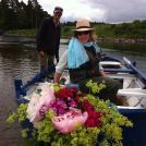 flowers on the front of the boats