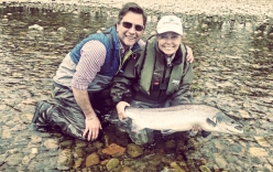 Anne with Lochy fishery manager John Veitch